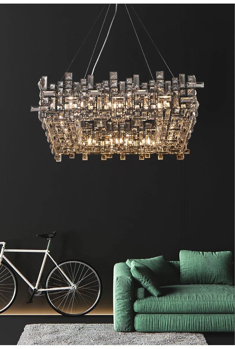 Chrome Luxury Crystal Chandelier Italian Design LED Light
