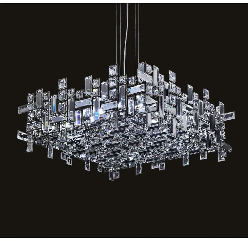Chrome Luxury Crystal Chandelier Italian Design LED Light