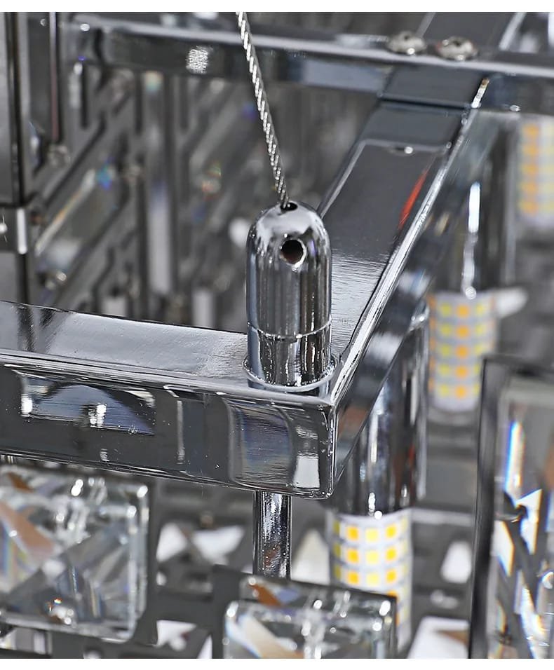 Chrome Luxury Crystal Chandelier Italian Design LED Light