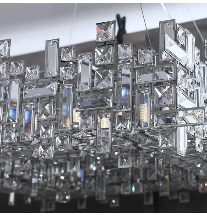 Chrome Luxury Crystal Chandelier Italian Design LED Light