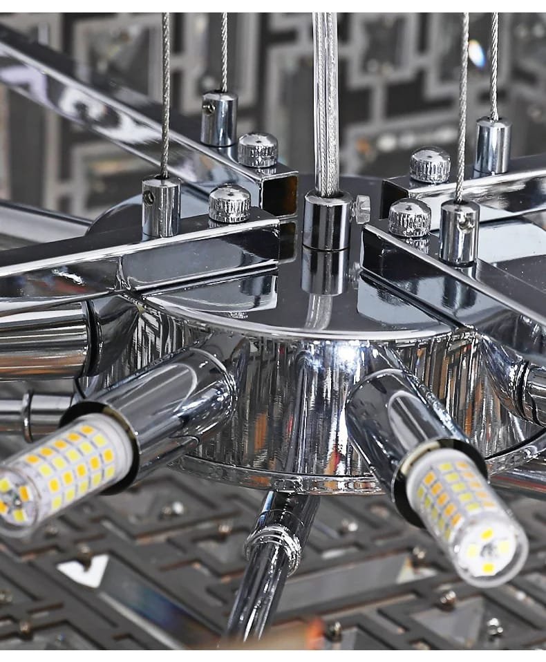 Chrome Luxury Crystal Chandelier Italian Design LED Light