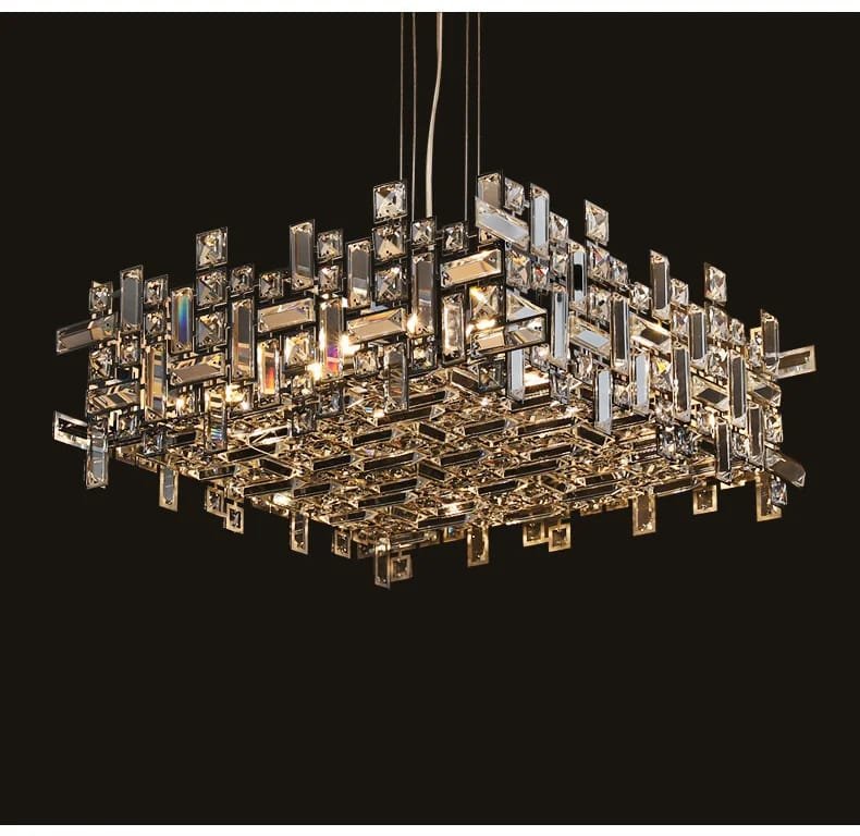 Chrome Luxury Crystal Chandelier Italian Design LED Light