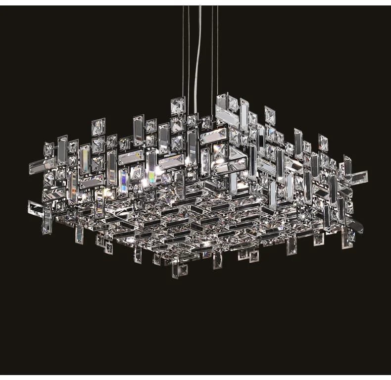 Chrome Luxury Crystal Chandelier Italian Design LED Light