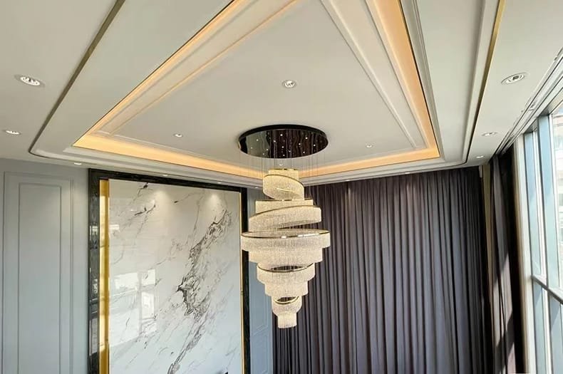 Crystal Chandelier Stair Pendant Lights  Interior Lighting