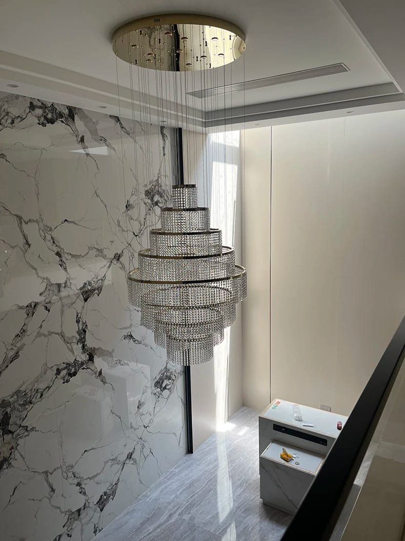 Crystal Chandelier Stair Pendant Lights  Interior Lighting