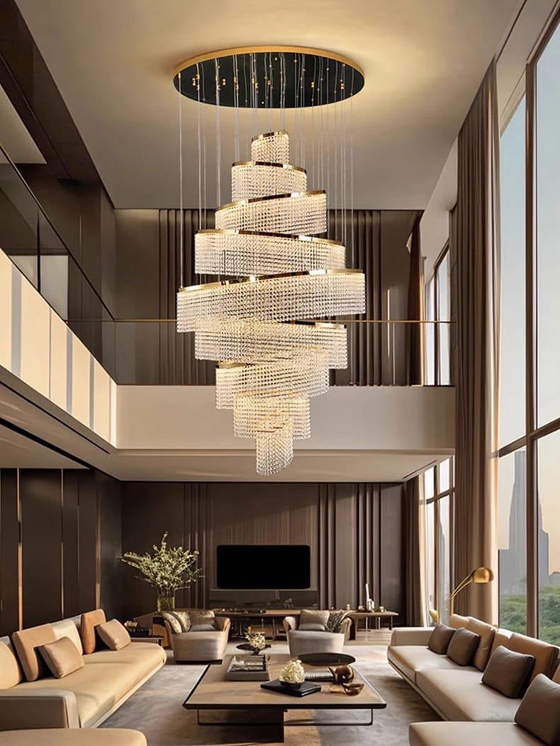 Crystal Chandelier Stair Pendant Lights  Interior Lighting