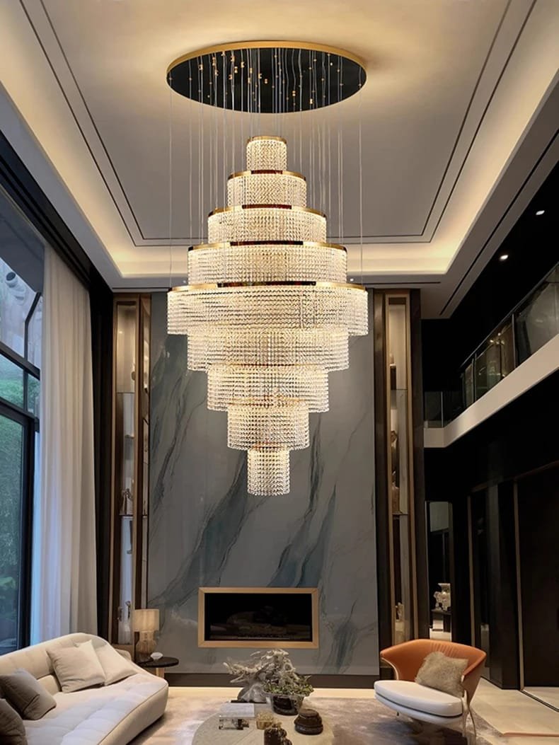 Crystal Chandelier Stair Pendant Lights  Interior Lighting