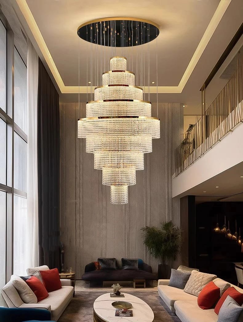Crystal Chandelier Stair Pendant Lights  Interior Lighting