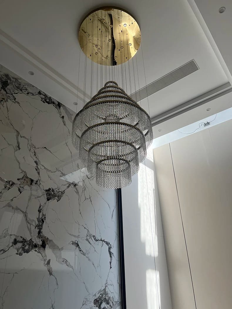 Crystal Chandelier Stair Pendant Lights  Interior Lighting