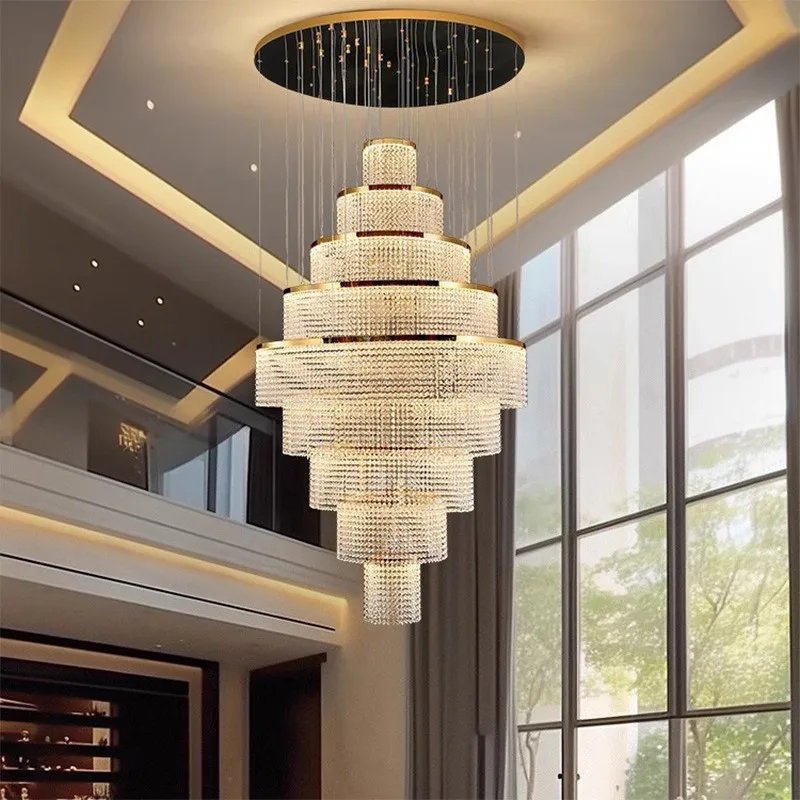 Crystal Chandelier Stair Pendant Lights Interior Lighting
