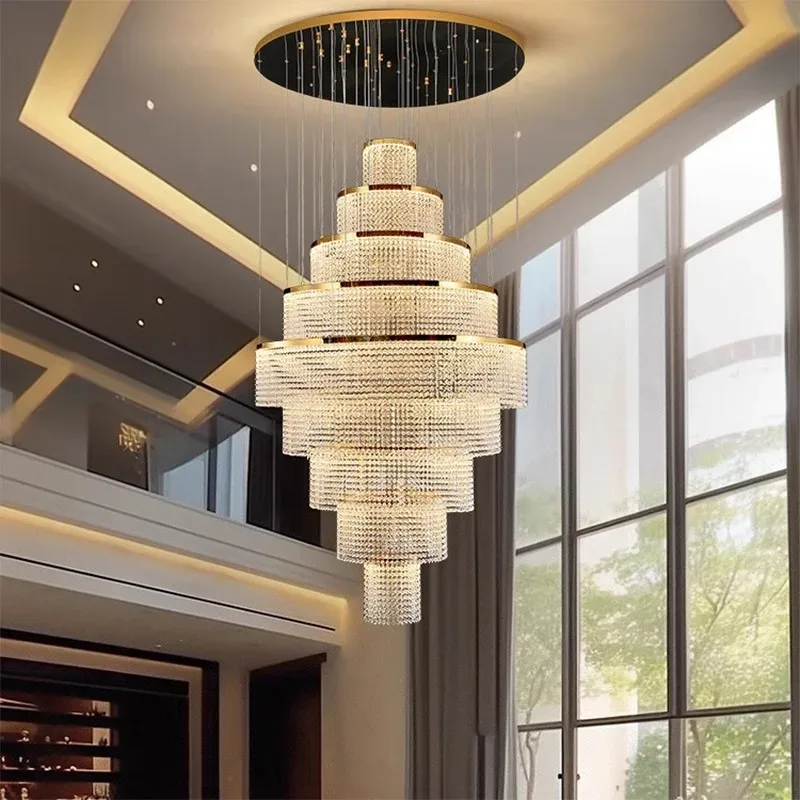 Crystal Chandelier Stair Pendant Lights  Interior Lighting