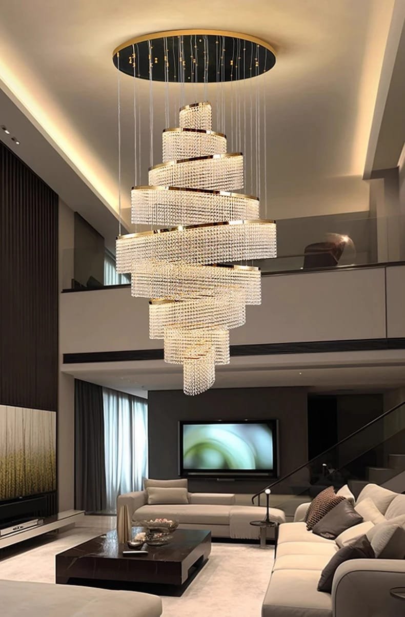 Crystal Chandelier Stair Pendant Lights  Interior Lighting