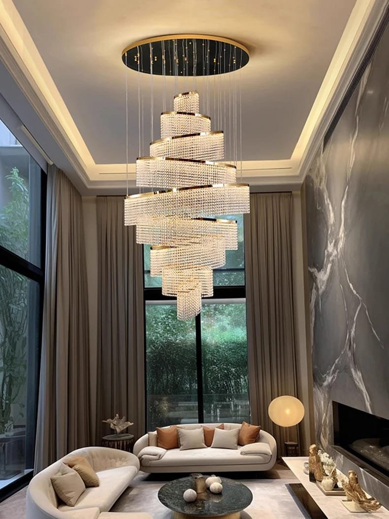 Crystal Chandelier Stair Pendant Lights  Interior Lighting