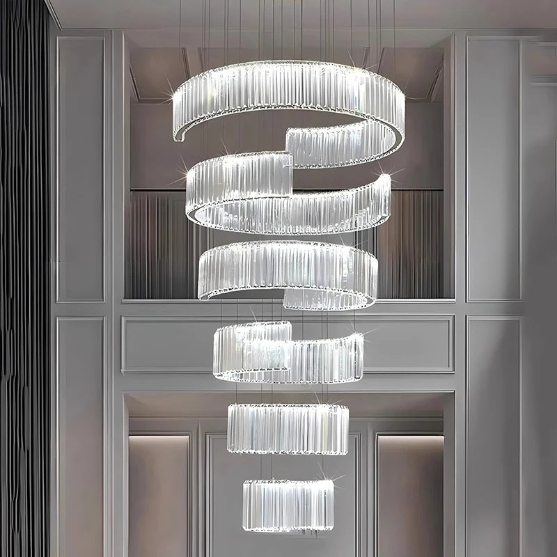 Stair Pendant Lights Interior Lighting Home Decoration Modern Crystal Chandeliers