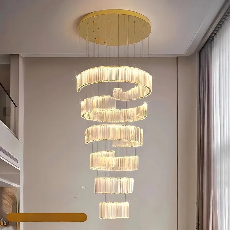 Stair Pendant Lights Interior Lighting Home Decoration Modern Crystal Chandeliers