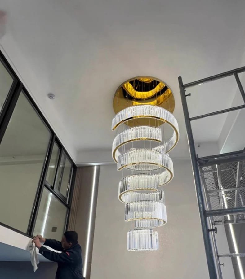 Stair Pendant Lights Interior Lighting Home Decoration Modern Crystal Chandeliers