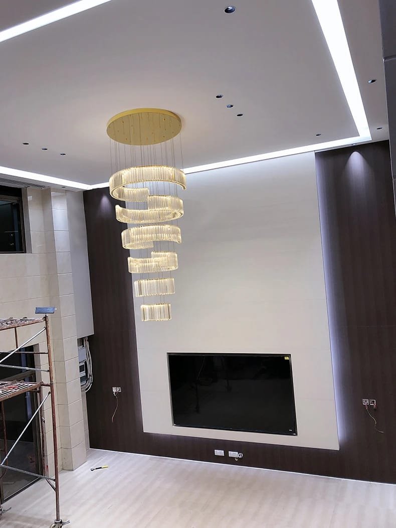 Stair Pendant Lights Interior Lighting Home Decoration Modern Crystal Chandeliers