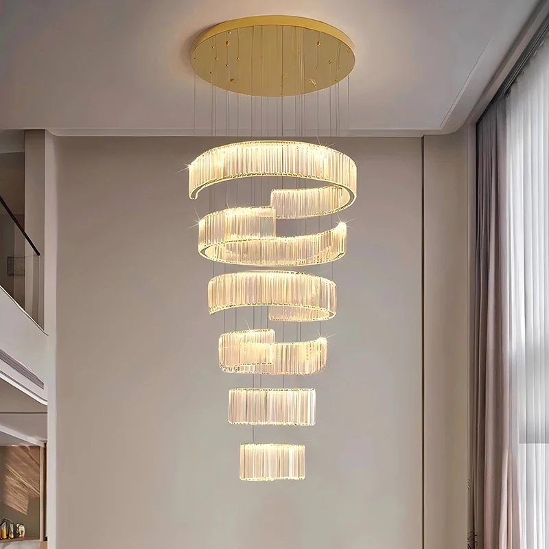 Stair Pendant Lights Interior Lighting Home Decoration Modern Crystal Chandeliers