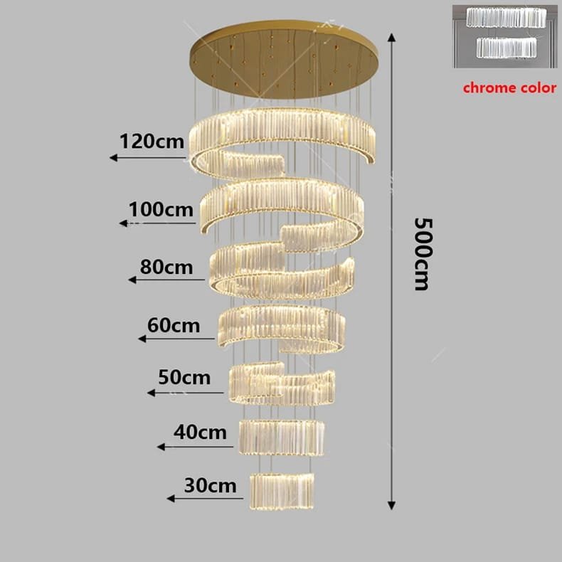 Stair Pendant Lights Interior Lighting Home Decoration Modern Crystal Chandeliers