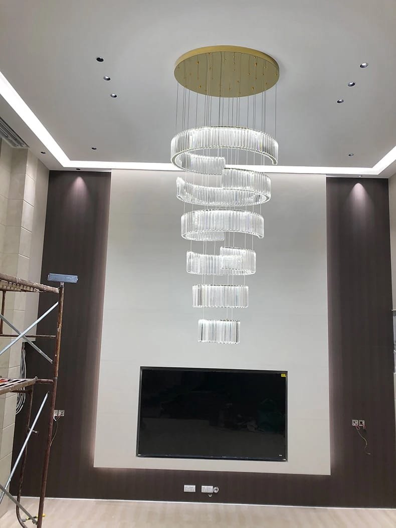 Stair Pendant Lights Interior Lighting Home Decoration Modern Crystal Chandeliers