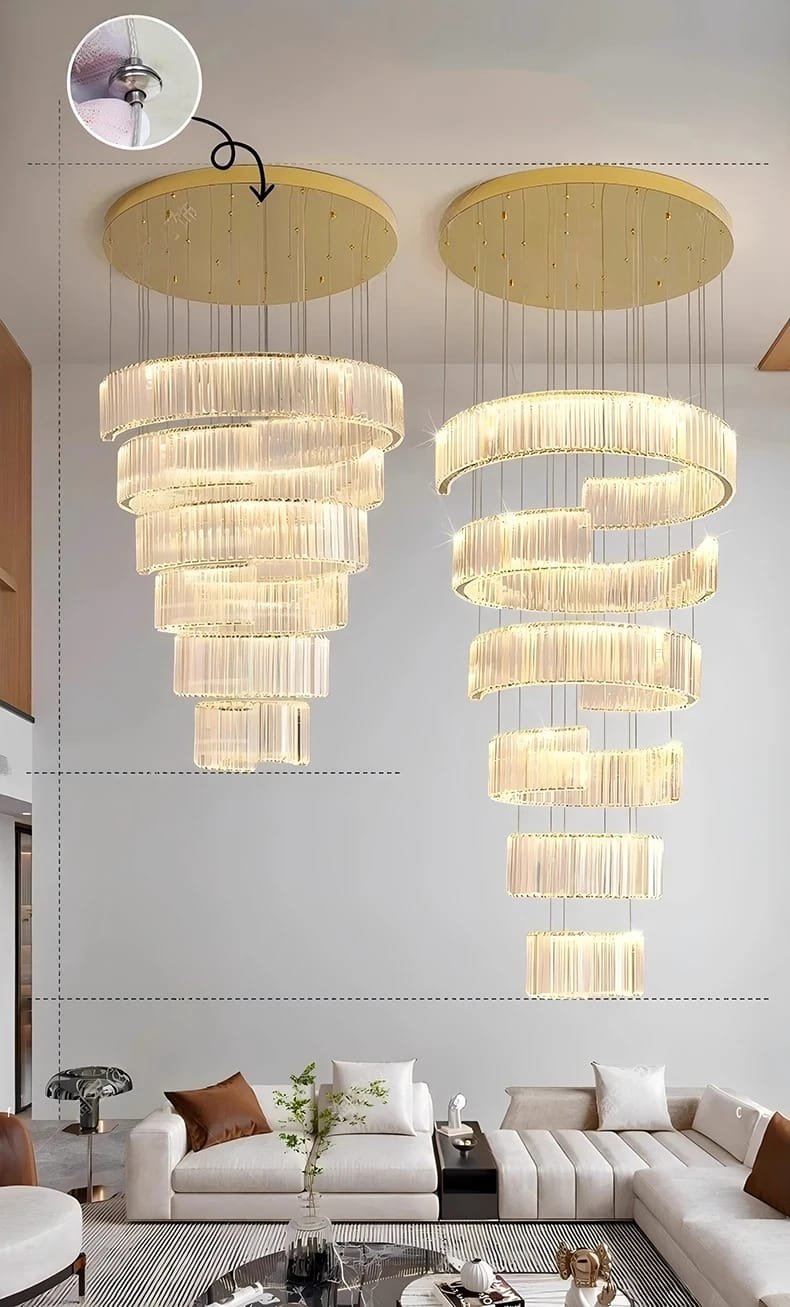 Stair Pendant Lights Interior Lighting Home Decoration Modern Crystal Chandeliers