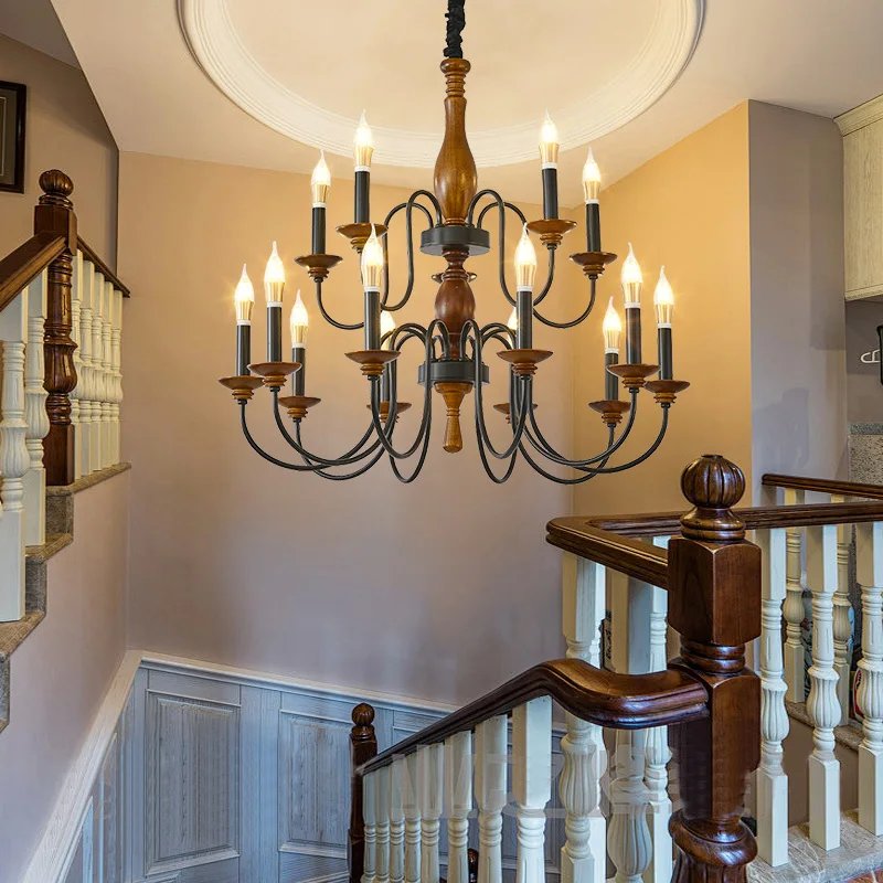 Solid Wood Ceiling Chandelier Lighting Fixture