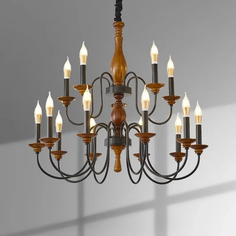 Solid Wood Ceiling Chandelier Lighting Fixture