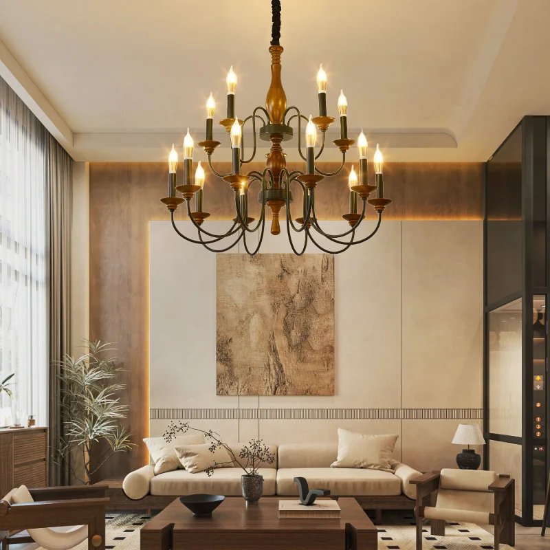 Solid Wood Ceiling Chandelier Lighting Fixture