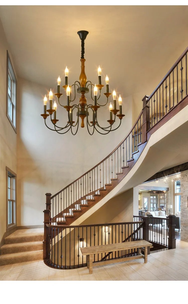 Solid Wood Ceiling Chandelier Lighting Fixture