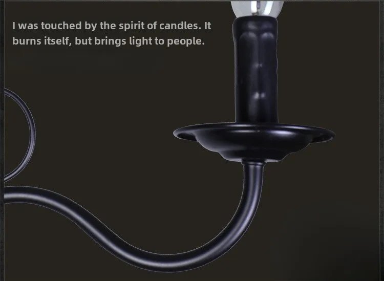 Chandelier American vintage wind candle light candle light