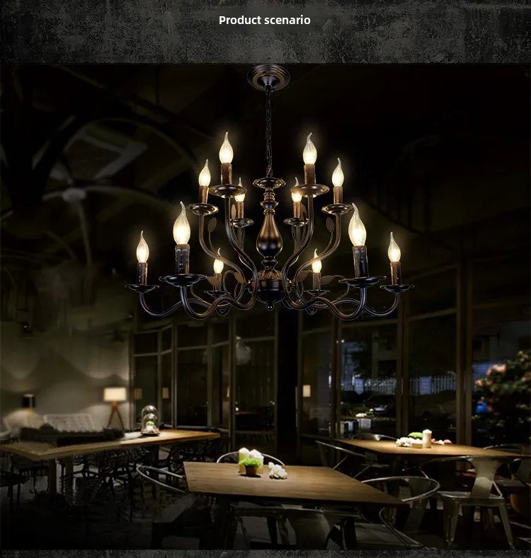 Chandelier American vintage wind candle light Chandelier American vintage wind candle light