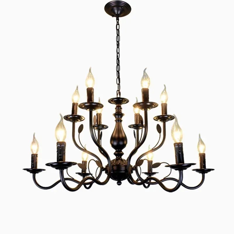 Chandelier American vintage wind candle light