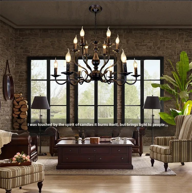 Chandelier American vintage wind candle light candle light