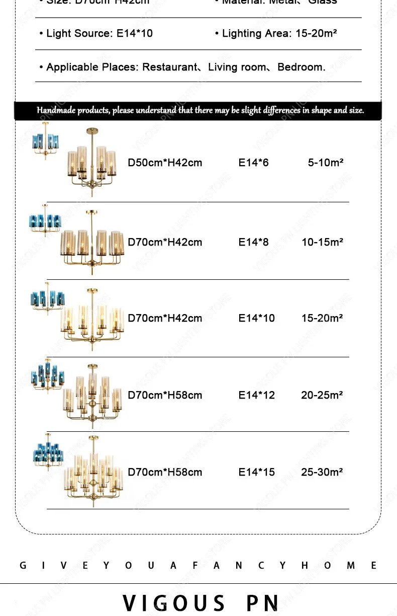 Modern Glass Chandelier Pendant Indoor Lighting Fixtures Lighting Fixtures