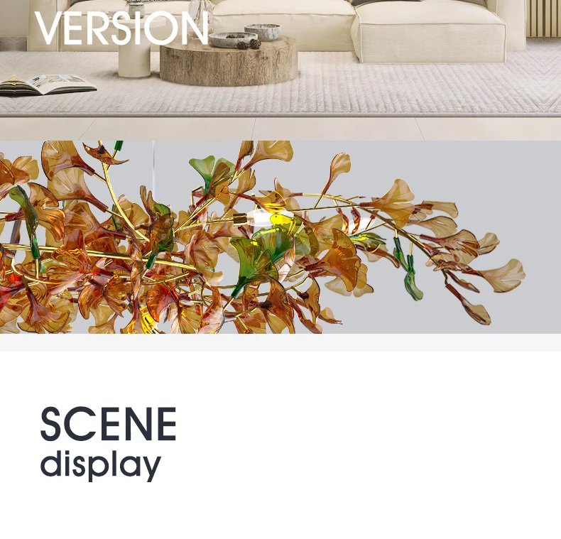 Modern Gingko Chandelier Custom Lights Glass Chandelier