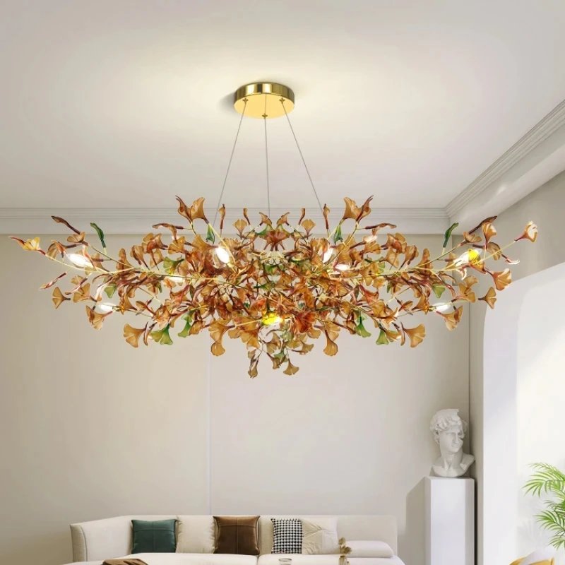Modern Gingko Chandelier Custom Lights Glass Chandelier