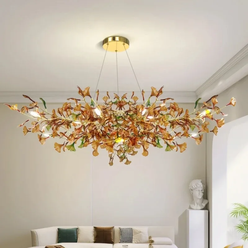 Modern Gingko Chandelier Custom Lights Glass Chandelier