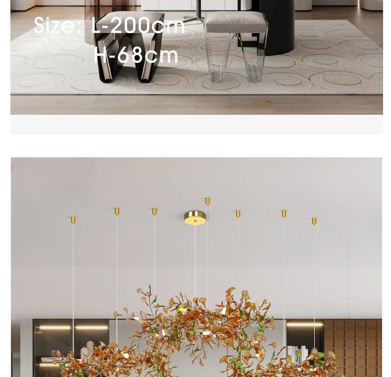Modern Gingko Chandelier Custom Lights Glass Chandelier