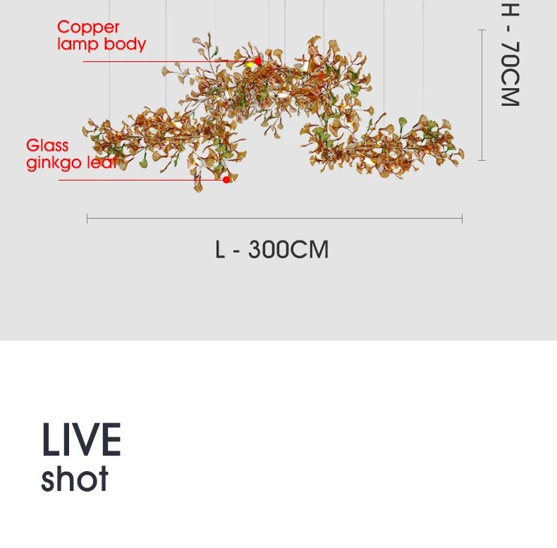 Modern Gingko Chandelier Custom Lights Glass Chandelier