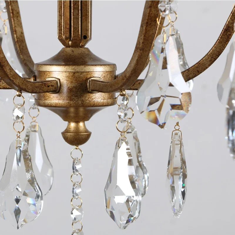Wrought iron Gold Crystal Chandelier Home Lighting