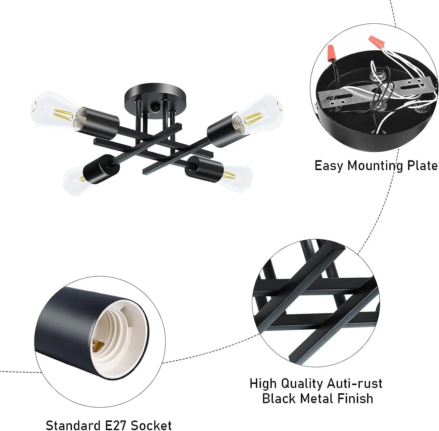 Chandelier LED Semi Flush Mount Modern