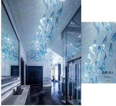 Luxury Art chandelier Hotel Stylish Glass Pendant Lamp