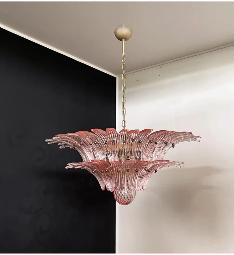 French Vintage Glass Monolara Chandelier Living Room French Vintage Glass Monolara Chandelier Living Room