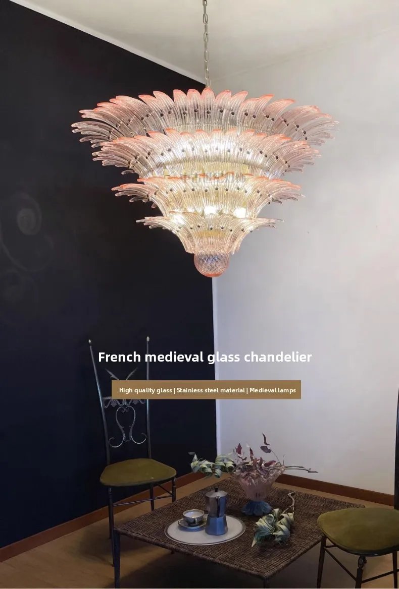 French Vintage Glass Monolara Chandelier Living Room French Vintage Glass Monolara Chandelier Living Room