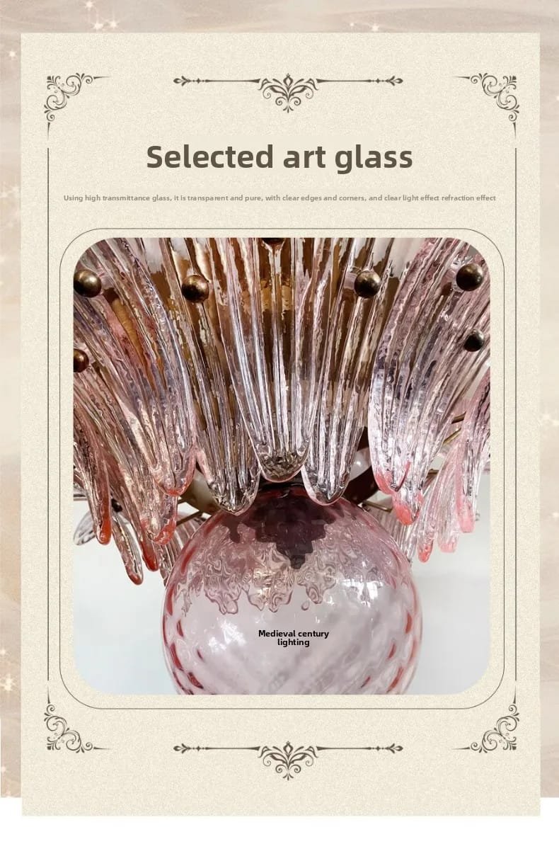 French Vintage Glass Monolara Chandelier Living Room French Vintage Glass Monolara Chandelier Living Room