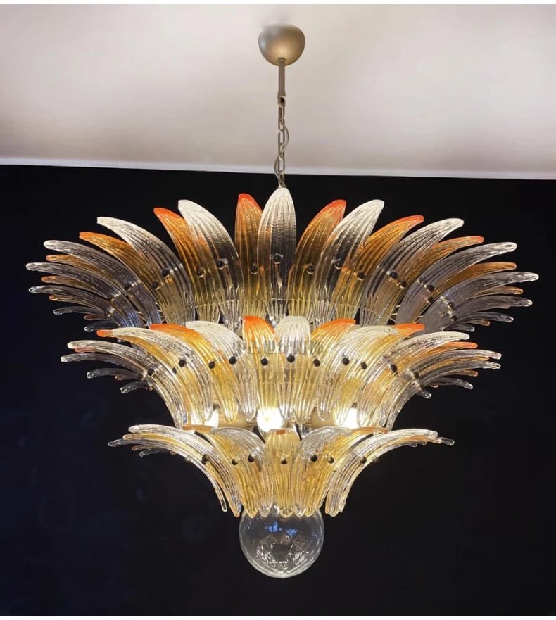 French Vintage Glass Monolara Chandelier Living Room French Vintage Glass Monolara Chandelier Living Room