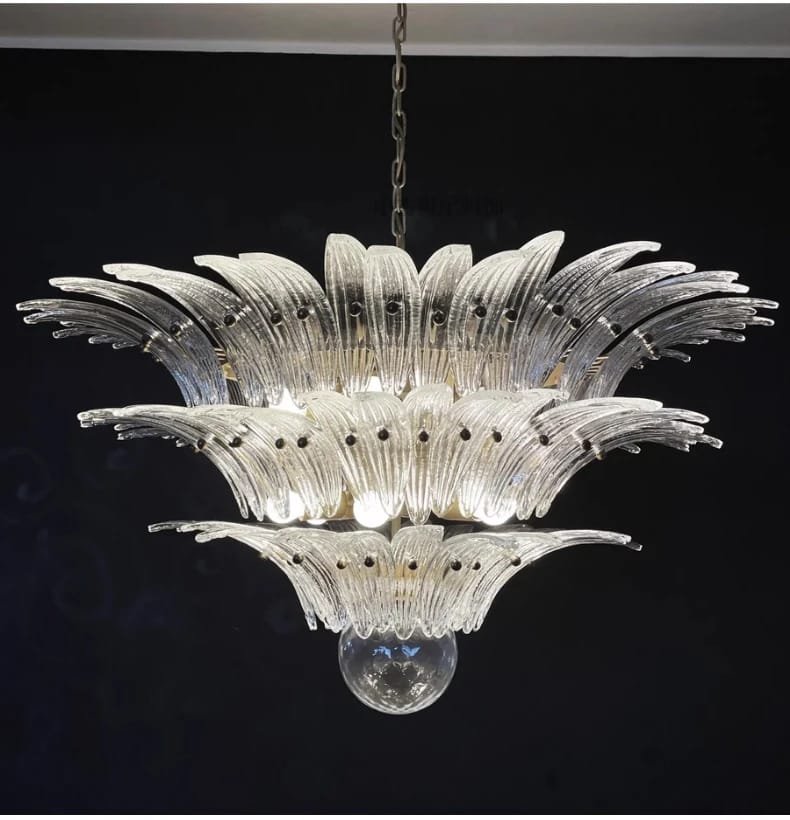French Vintage Glass Monolara Chandelier Living Room French Vintage Glass Monolara Chandelier Living Room