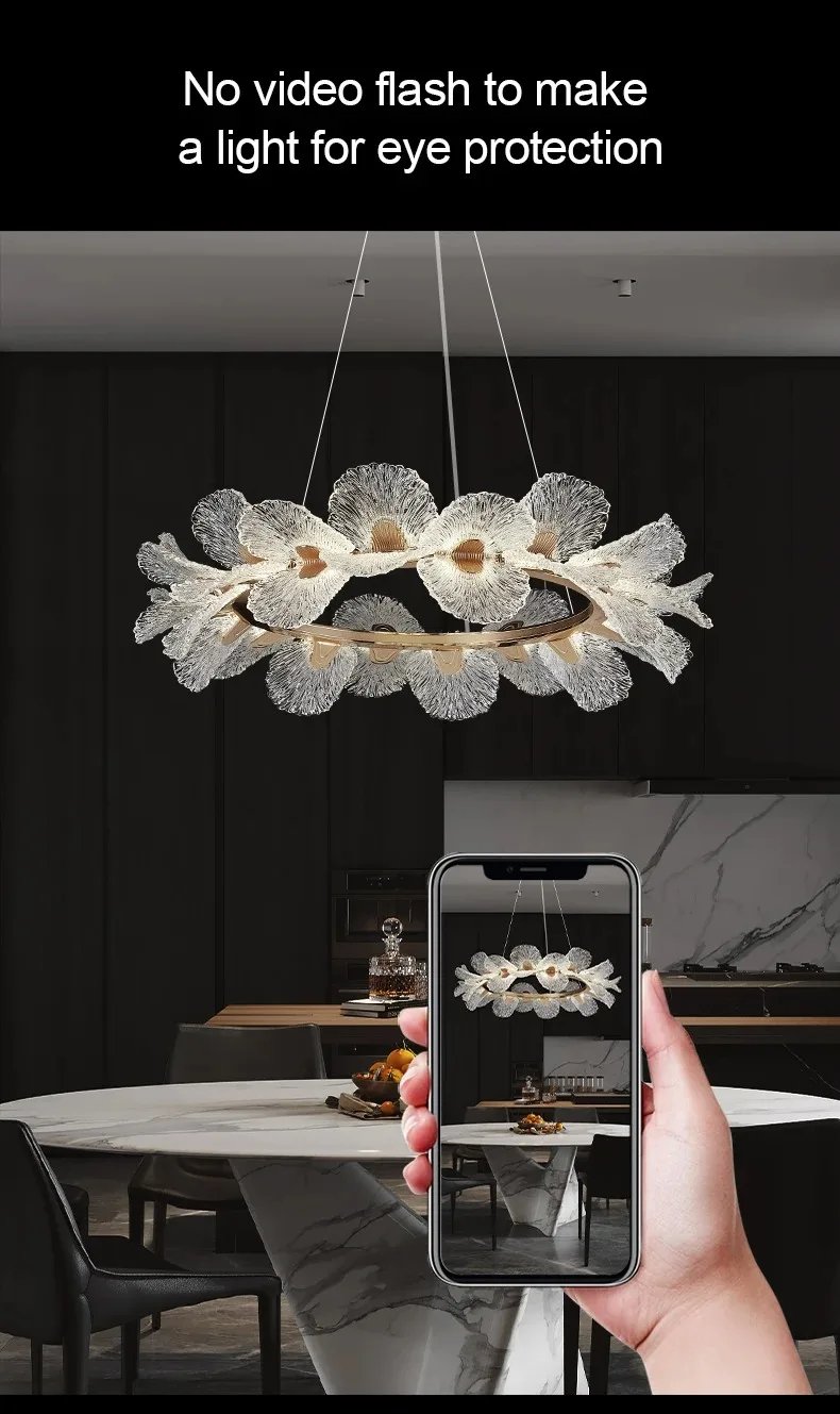 Flower Chandelier Lighting Home Decor For Dining Room Living Room Indoor