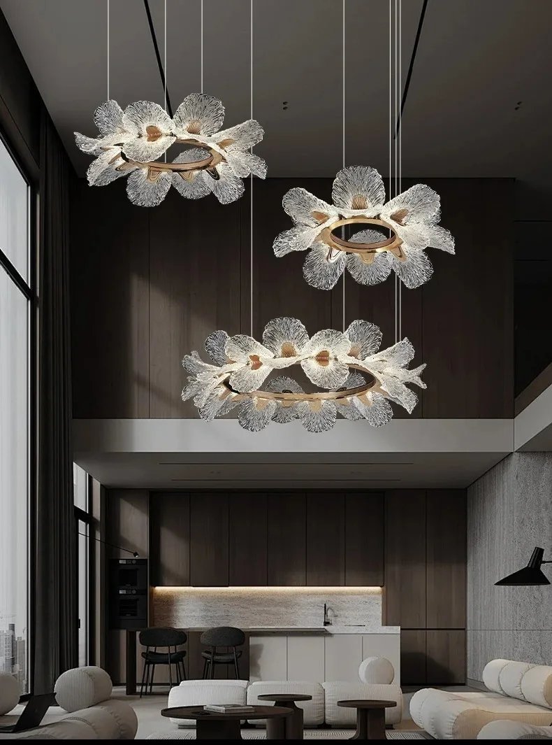 Flower Chandelier Lighting Home Decor For Dining Room Living Room Indoor