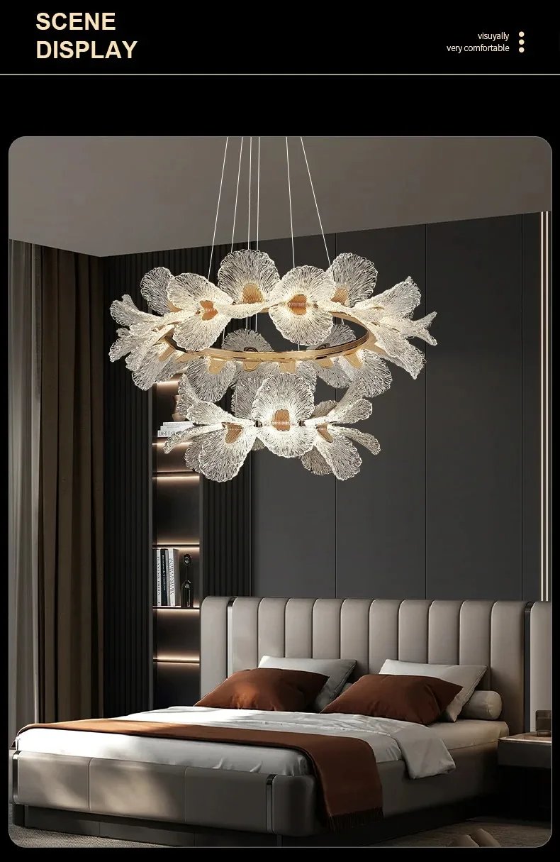 Flower Chandelier Lighting Home Decor For Dining Room Living Room Indoor